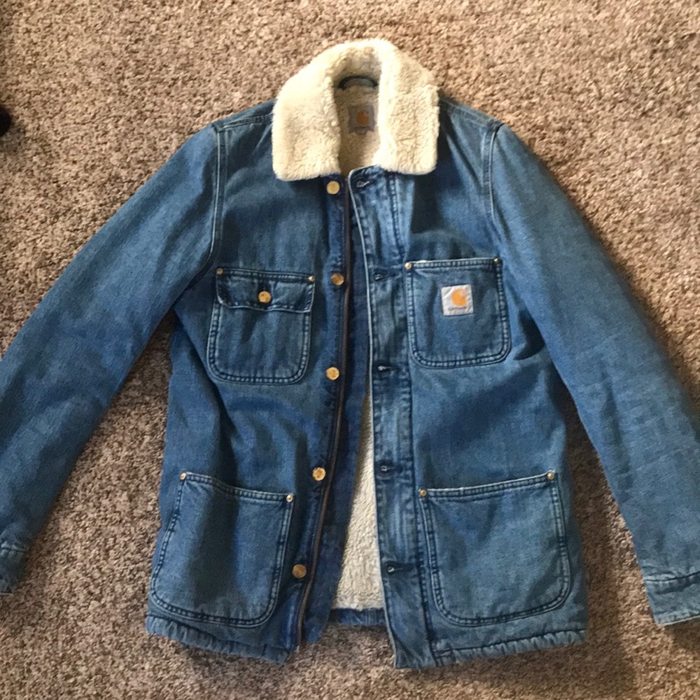 Carhartt sherpa denim jacket